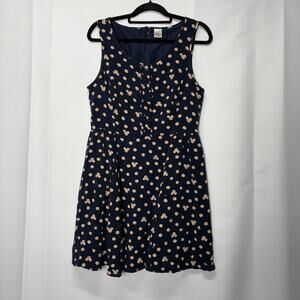 Lauren Conrad Disney Minnie Mouse Polka Dot Navy Dress Women's 14 Fit & Flare